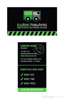 cubic hauling business card